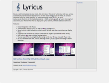Tablet Screenshot of lyricus.exscape.org